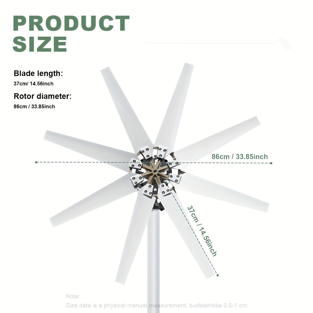 Windturbine – Windmolen – Windgenerator – Aerogenerator – Windenergie – 1000W Vermogen – MPPT Controller – Start Bij Lage Windsnelheid – Stil & Draagbaar