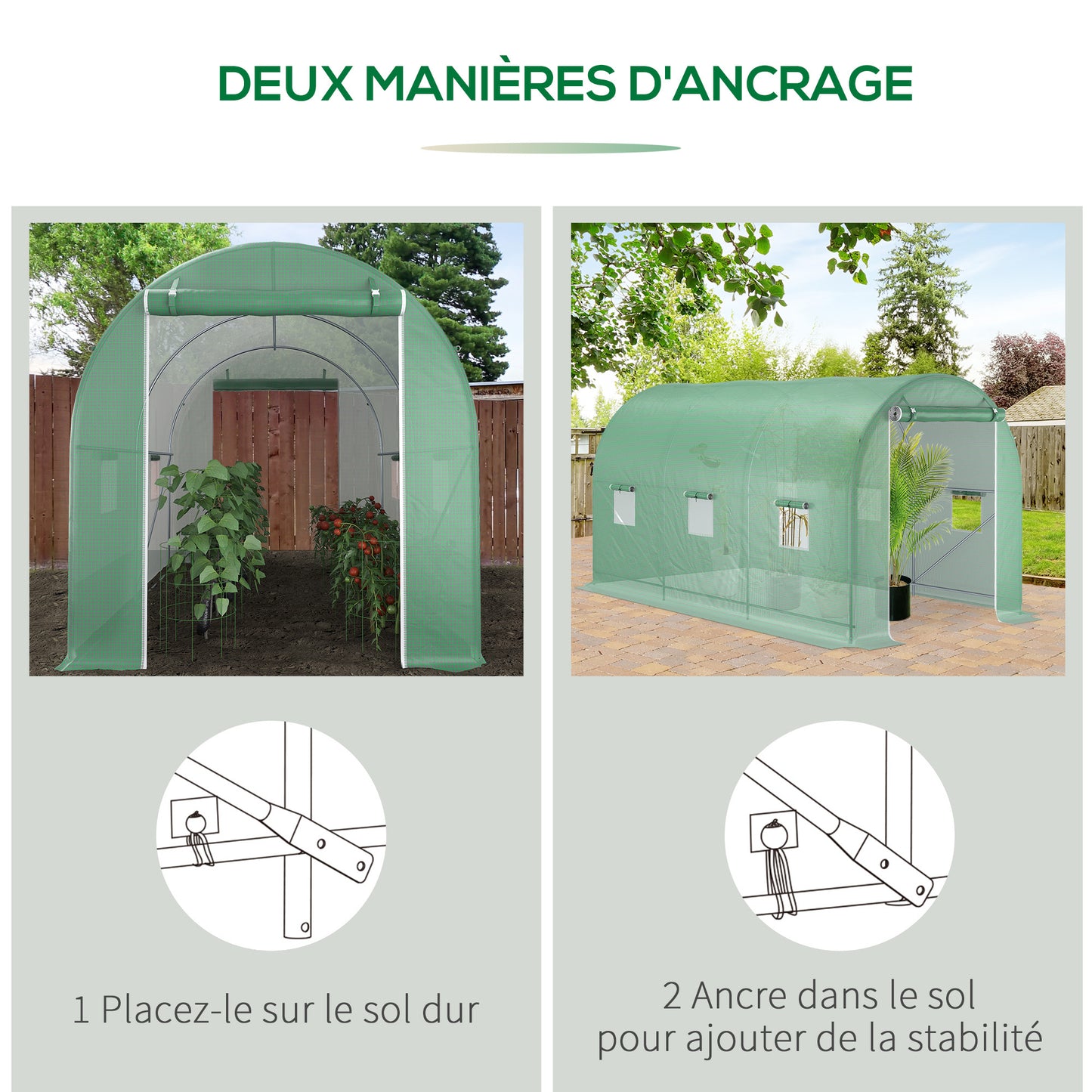 Tuinkas – Kasje – Groentekas – Plantenkas – Tunnelkas – Groen – 8 m² – Versterkt Stalen Frame – Insectengaas Ramen