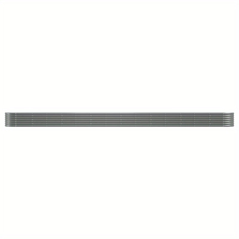 Verhoogde Plantenbak – Metaalbak – Kruidenbak – Bloembak – Tuinbak – Grijs – Roestvrij Poedercoating – 620x80x36 cm – Duurzaam Met Goede Drainage