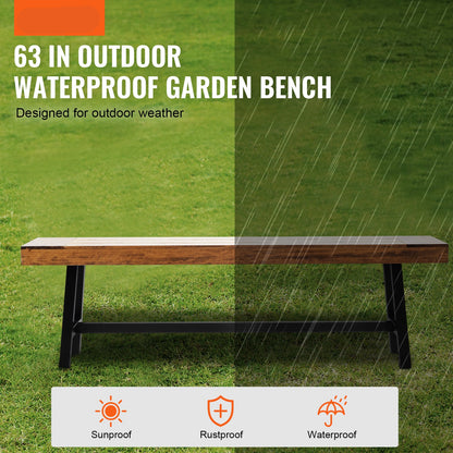 Tuinbank – Buitenbank – Parkbank – Houten Bank – Tuinmeubel – Massief Hardhout – Metalen Poten – Weerbestendig – 160 cm