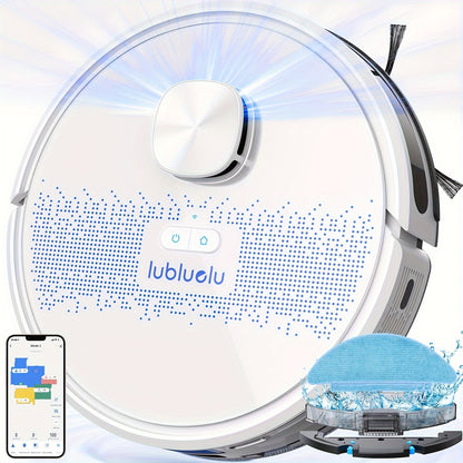 Lubluelu 6000Pa Robot Vacuum And Mop Combo, L15Ultra Robot Vacuum Auto-Charging, 5 Maps, 30 No-go Zones, 3in 1 Robot Vacuum Cleaner for Pet Hair Carpet Hard Floor