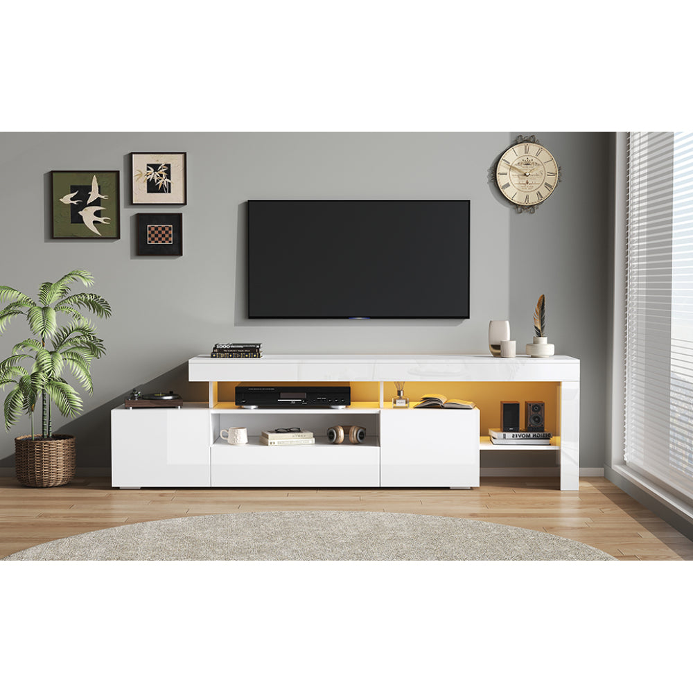 Tv-meubel – TV-kast – Mediameubel – Entertainmentmeubel – Dressoir – Wit – 3 Gesloten Kasten – Geschikt voor 85 Inch TV
