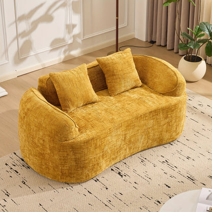 Tweezitsbank – Bank – Sofa – Zitsbank – 2-zitsbank – Mosterdgeel – Compact Ruimtebesparend – Makkelijk Schoon Te Maken