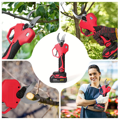 Elektrische Takkenschaar – Snoeischaar – Takkenknipper – Snoeigereedschap – Accu Snoeischaar – Met 2 Batterijen – 1000W Brushless Motor – Roestvrijstalen Messen & Digitaal Display