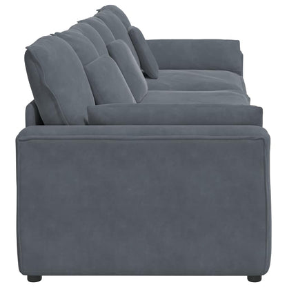 Hoekbank – Modulaire Bank – Loungebank – Zitbank – 3-zitsbank – Lichtgrijs – Polyester Bekleding – Stevig Metalen Frame