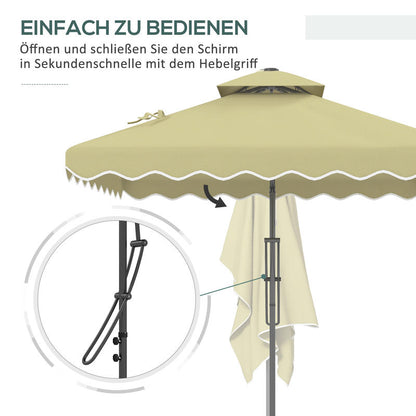 Zweefparasol – Hangparasol – Cantilever Parasol – Terrasparasol – Balkonparasol – Groot 2,4x2,4m – Ventilerend Dak & Stevig Stalen Frame