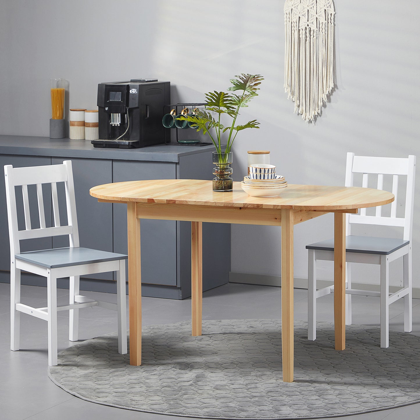 Eettafel – Klaptafel – Uitklapbare Tafel – Keukentafel – Inklapbare Eettafel – Massief Dennenhout – Ruimtebesparend 140x70x75 cm