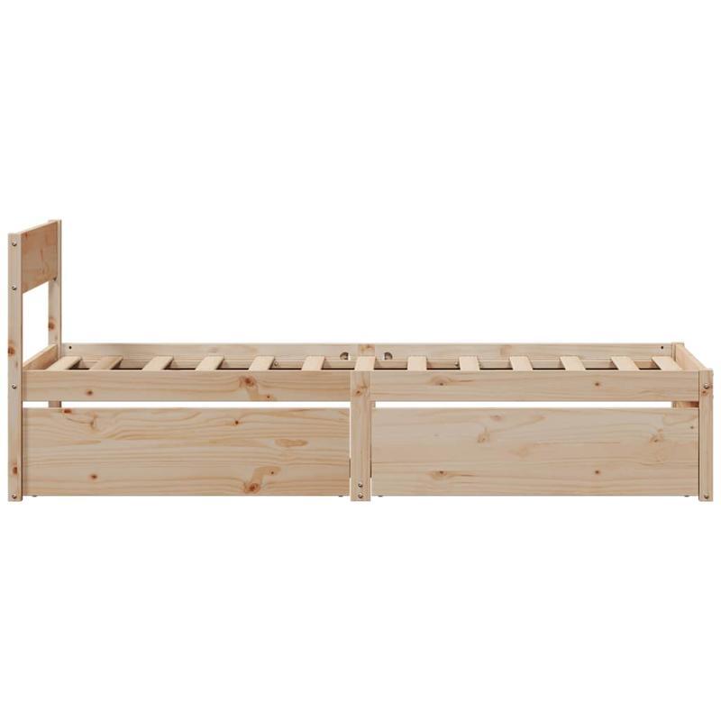 Bedframe – Bed – Bedbodem – Eenpersoonsbed – Slaapbank – Massief Dennenhout – 100x200 cm – Stevig & Geassembleerd