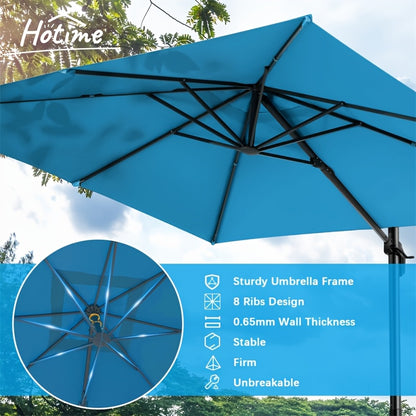 Buitenparasol – Tuinparasol – Terrasparasol – Schaduwparasol – 3x3 Meter – 360° Draaibaar – Hoogte Verstelbaar - Grijs