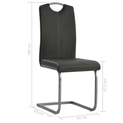 Eetkamerstoelen – Stoelen – Dining Stoelen – Kuipstoel – Zwarte Kunstleren Stoelen – Set Van 2 – Comfortabel Foam Gevoerd – Stevig Metalen Frame