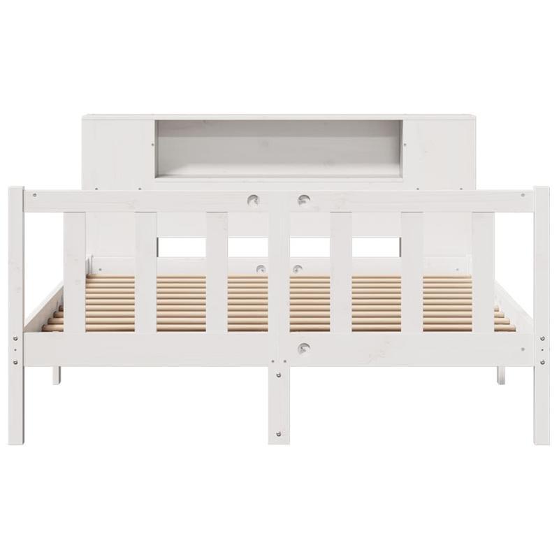 Bedframe – Platformbed – Ledikant – Slaapkamerbed – Bedombouw – Modern Design – 140x190 cm – Ruimtebesparend & Eenvoudige Montage – Stevig Massief Houten Frame – Wit