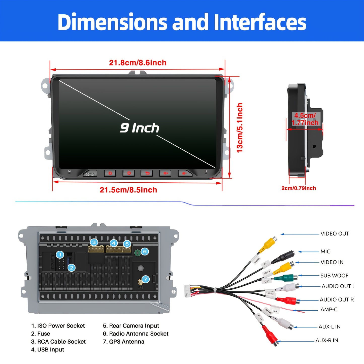 Android Autoradio – Auto Radio – Multimedia Speler – Car Stereo – Navigatiesysteem – 9 Inch IPS Touchscreen – Wireless CarPlay & Android Auto