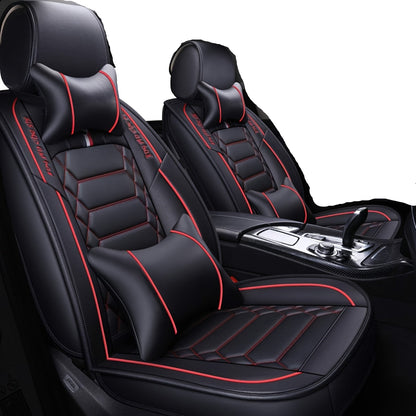 Kunstlederen Autostoelhoezen – Stoelhoezen Auto – Stoelbekleding – Autostoel Bescherming – Universele Passend – Zwart Rood – PU Leer Met Sponsvulling – Airbag Veilig