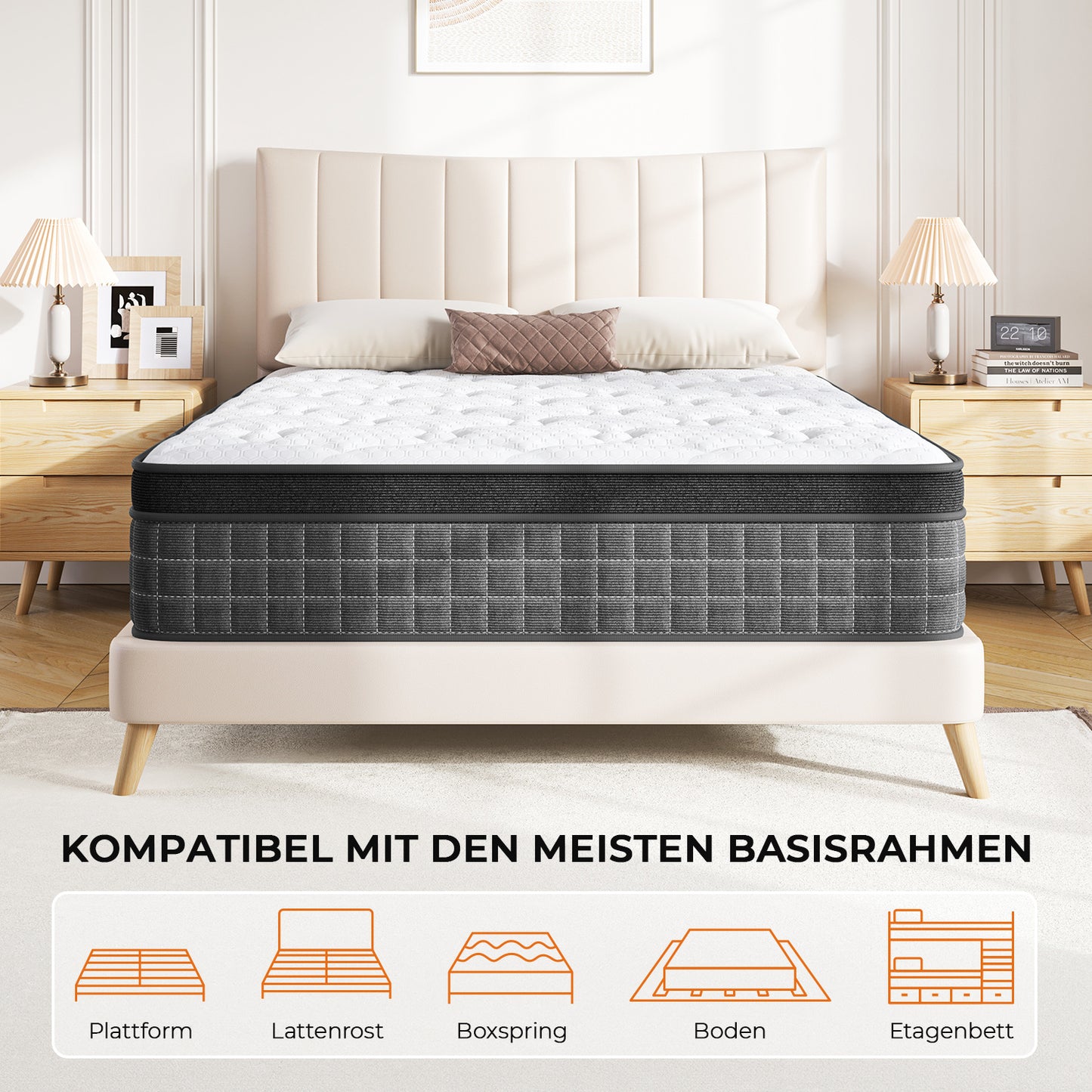 Mattress Pressure Relief Extra Long Twin Mattresses with Breathable Memory Foam & Individual Pocket Spring