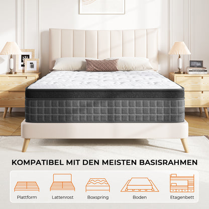 Mattress Pressure Relief Extra Long Twin Mattresses with Breathable Memory Foam & Individual Pocket Spring