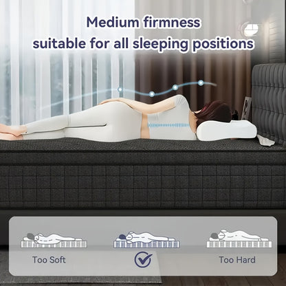 Memory Foam Matras – Pocketvering Matras – Traagschuim Matras – Eenpersoonsmatras – Matras 90x200 cm – Medium-Stevig – 25 cm Dik – Geïndividualiseerde Pocketveren – Lichtgewicht Zonder Hout