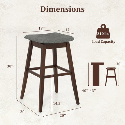 Barkrukken – Barkruk – Barstoel – Keukenkruk – Draaibare Kruk – Set van 2 – Ergonomisch Comfort – Rubberhouten Poten