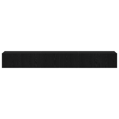 Set di Mobile TV a 3 Pezzi in Wood Ingegnerizzato Nero Practical Removable