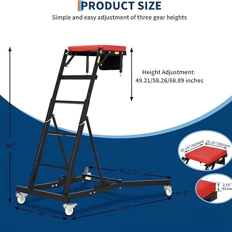 Top Side Creeper for Trucks & SUVs, Rolling Topside Creepers - Automotive Engine Creeper with Locking 360° Casters, Heavy Duty 181.44 KG Capacity High Creepers with 121.92cm to 193.04cm Adjustable Height- 181.44 KG Capacity