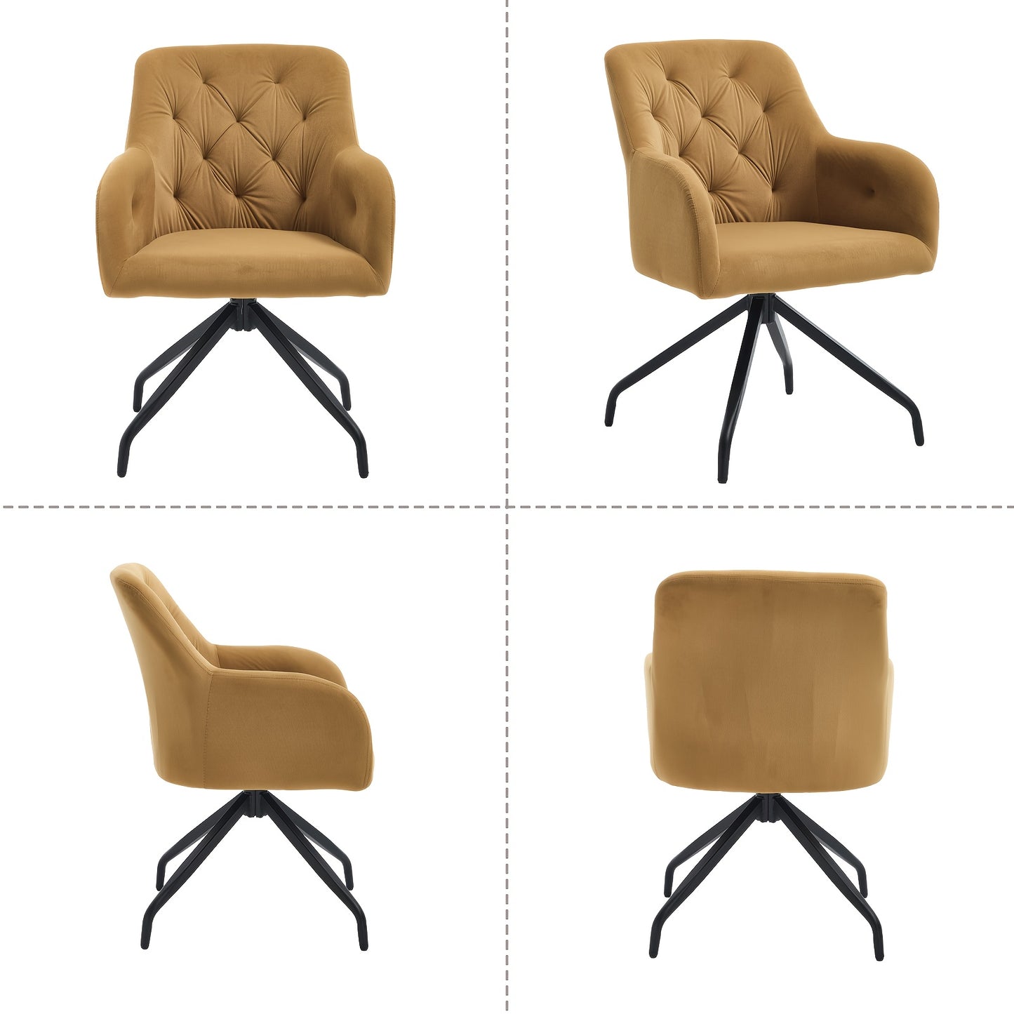 Draaifauteuil – Loungefauteuil – Relaxzetel – Accentstoel – Tweedelige Set Olijfgroen – 360° Draaibaar – Fluweelzachte Bekleding – Stevig Metalen Frame