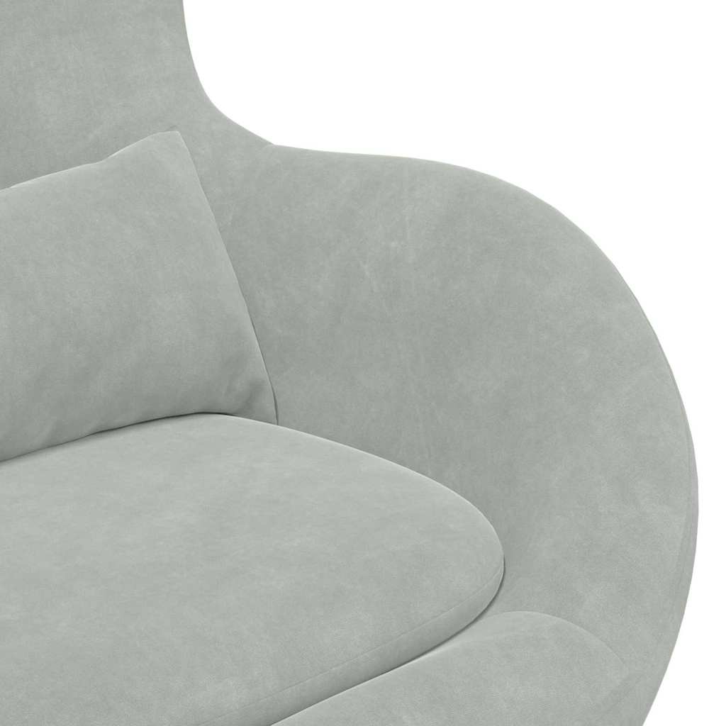 Fauteuil – Draaistoel – Relaxstoel – Zitzak – Loungefauteuil – Lichtgrijs – Draaibaar 360° – Zacht Stofkussen