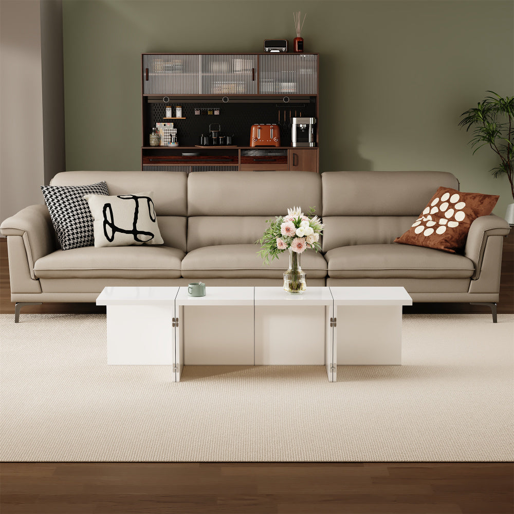 Coffee table, DIY coffee table, High-gloss table top, Free combination, The collection consists of four small tables with dimensions of 81 x 81 x 40cm to satisfy your DIY pleasure and enhance your life!