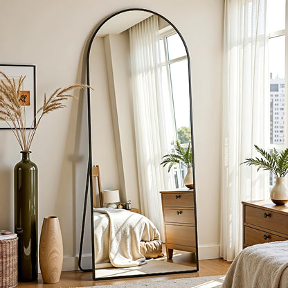 Staande Spiegel – Vloerlamp – Wandspiegel – Volle Lengte Spiegel – Paskamer Spiegel – Gouden Metaal Frame – Veilige Schokbestendige Spiegelglas