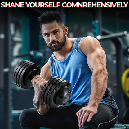 Verstelbare Dumbbell – Halter – Gewicht – Krachttrainer – Fitnessgewicht – 20 kg – Antislip Handgreep – Stabiele Basis