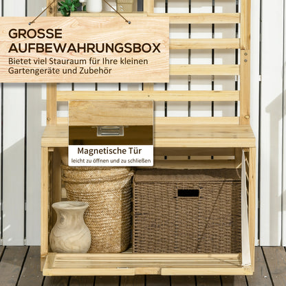 Tuinkist – Tuinopbergbox – Kussenbox – Opbergbox – Tuinberging – Houten Opbergbox – Weerbestendig – Inclusief Klimrek en Verstelbare Planken – 80x45x160 cm – Massief Dennenhout