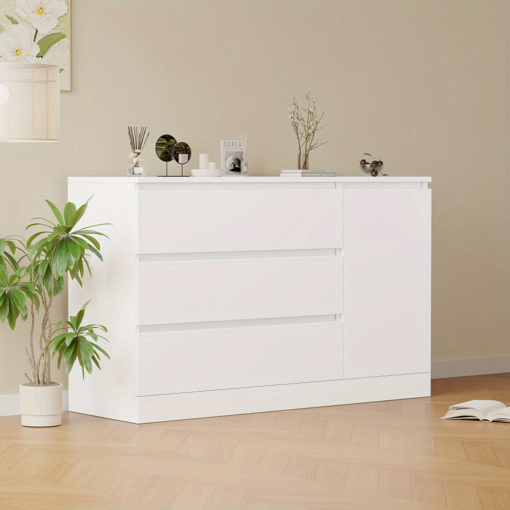 Dressoir – Kast – Sideboard – Ladekast – Opbergmeubel – Modern Wit – 3 Laden – Vrijstaand – Minimalistisch Design