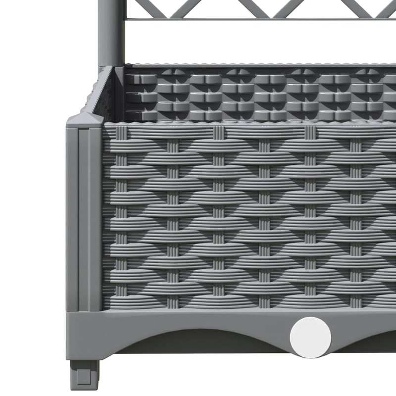 Dubbele Plantenhouder – Plantenbak – Bloembak – Kruidenbak – Tuinbak – Lichtgrijs – Stevig Materiaal – Comfortabele Werkhoogte – 120x40x121,5 cm