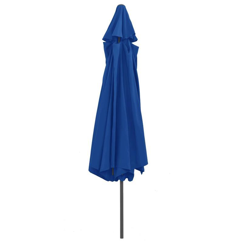 Parasol – Tuinparasol – Stokparasol – Balkonparasol – Terrasparasol – Weerbestendig – Met Metalen Mast – Ø390 cm – Blauwe Kleur