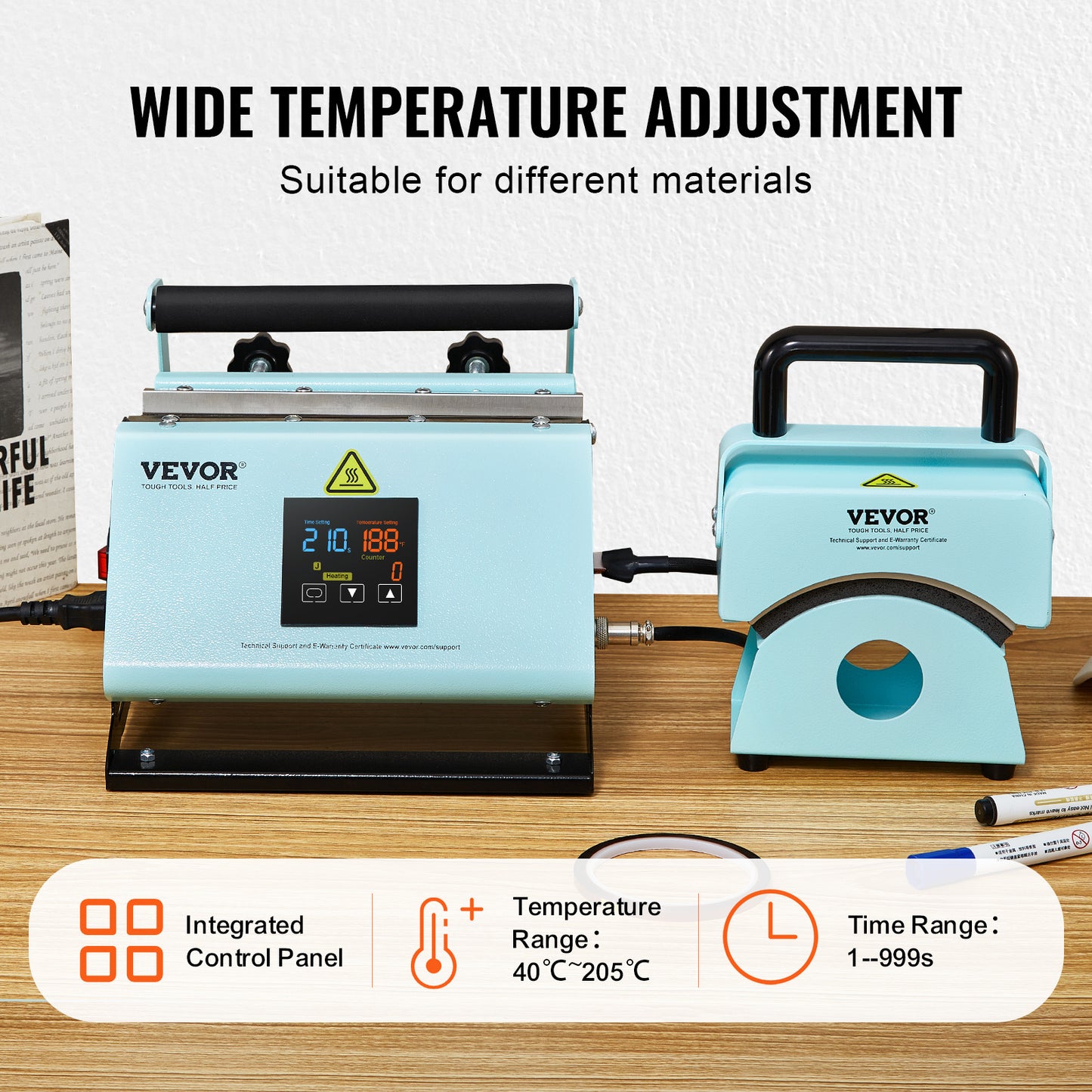 Warmtepers – Mokkenpers – Pettenpers – Sublimatiepers – Drukpers – 2-in-1 Warmtepers voor Mokken en Petten – Keramisch Gecoate Heaters – Temperatuurbereik 40-205°C