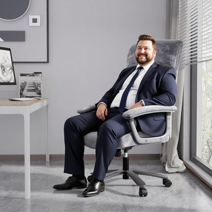 Bureaustoel – Office Chair – Draaistoel – Kantoorstoel – Ergonomische Stoel – XXL Breede Zitting – Metalen Frame – Max. 200 kg Belastbaar