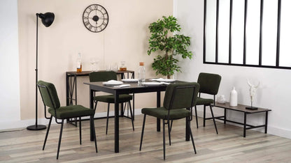 Retro Eetkamerstoelen – Stoel – Armstoel – Zithoek Stoel – Keukenstoel – Groen – Comfortabel Schuimzitting – Stevig Metalen Frame