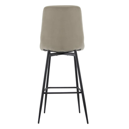 Velvet Fauteuils – Lounge Stoelen – Relax Stoelen – Leesfauteuils – Zwarte Metalen Structuur – Beige Velvet Bekleding – Ergonomische Rugleuning – Comfortabele Voetsteun