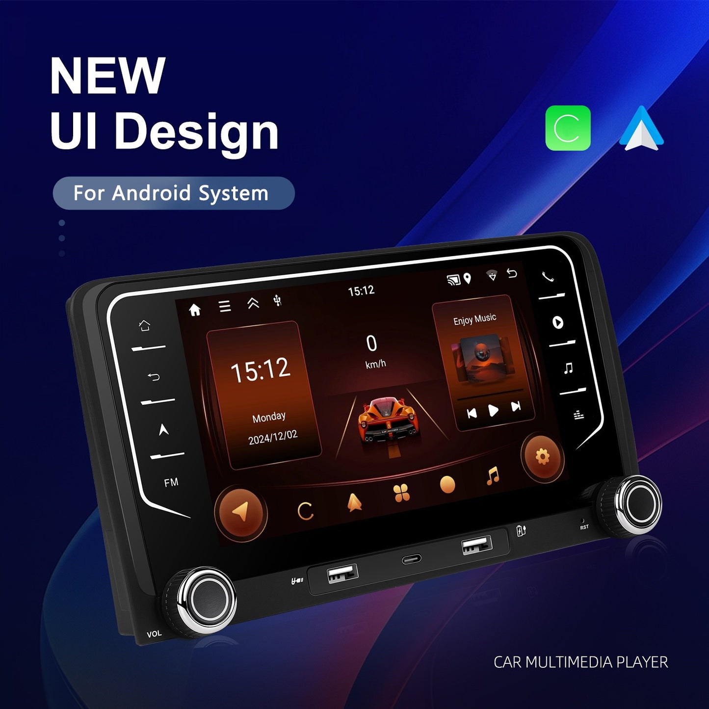 Android Autoradio – Auto Multimedia Speler – GPS Navigatie Systeem – Touchscreen Radio – Met Achteruitrijcamera en Microfoon – 7 Inch Display – Draadloze CarPlay & Android Auto
