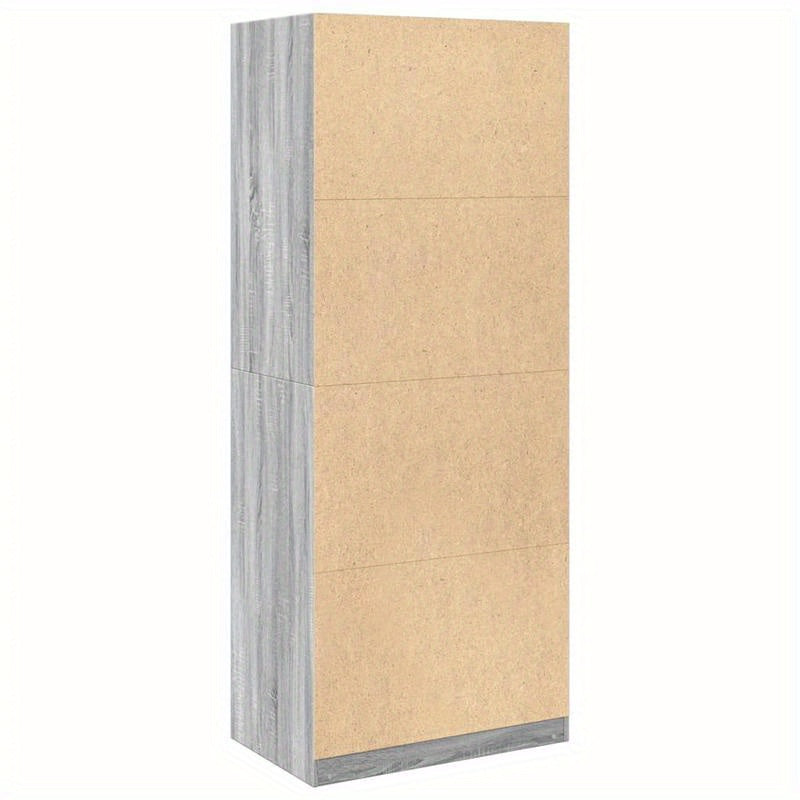 Kledingkast – Garderobekast – Opbergkast – Dressoirkast – Kast – Grijs Sonoma Eiken – Behandeld Hout – Compact en Ruim 80x50x200 cm