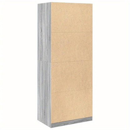 Kledingkast – Garderobekast – Opbergkast – Dressoirkast – Kast – Grijs Sonoma Eiken – Behandeld Hout – Compact en Ruim 80x50x200 cm