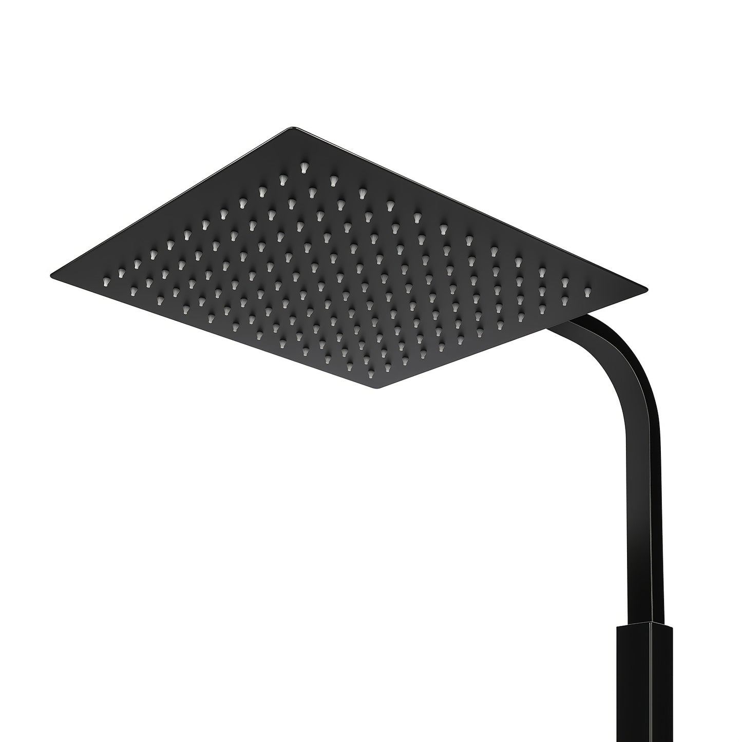 Regendouche – Douchesysteem – Douchekop – Doucheset – Douchekraan – Vierkante 30x30 cm Hoofddouche – Thermostaat Met Veiligheidsstop 38°C – RVS Matzwarte Afwerking