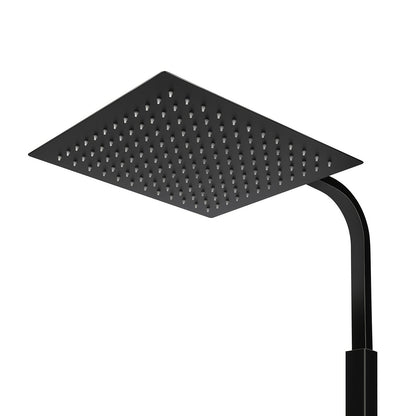Regendouche – Douchesysteem – Douchekop – Doucheset – Douchekraan – Vierkante 30x30 cm Hoofddouche – Thermostaat Met Veiligheidsstop 38°C – RVS Matzwarte Afwerking