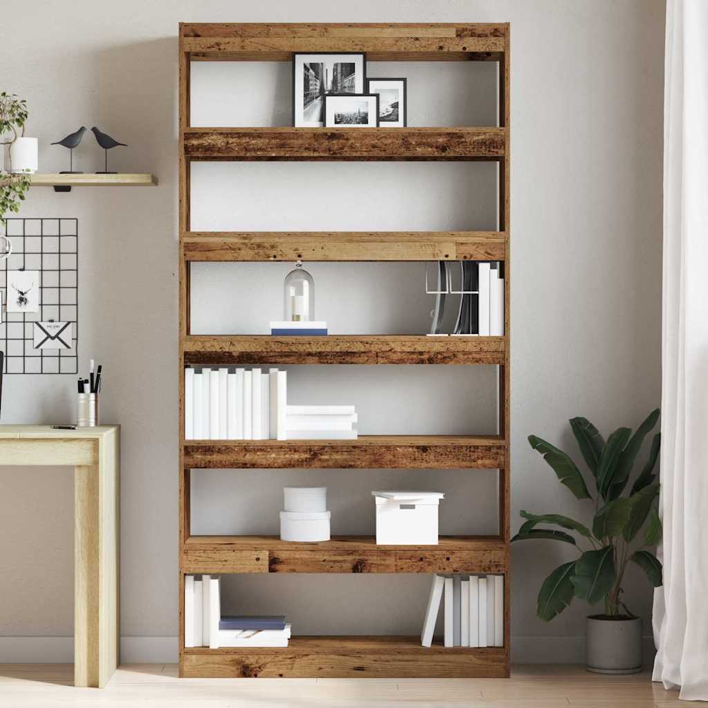 Boekenplank – Wandplank – Wandrek – Boekenrek – Wandopberger – 6 Niveaus – Rustiek Hout