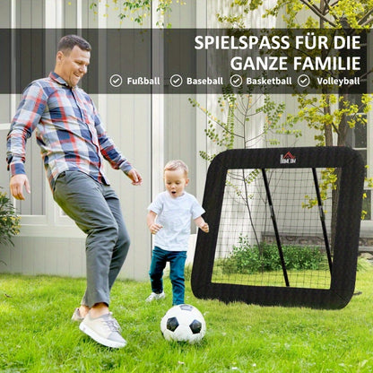 Voetbaldoel – Voetbalgoal – Voetbalnet – Rebounder – Trainingsdoel – Inklapbaar en Verstelbaar – Stevig Metalen Frame 128x118x108-120 cm