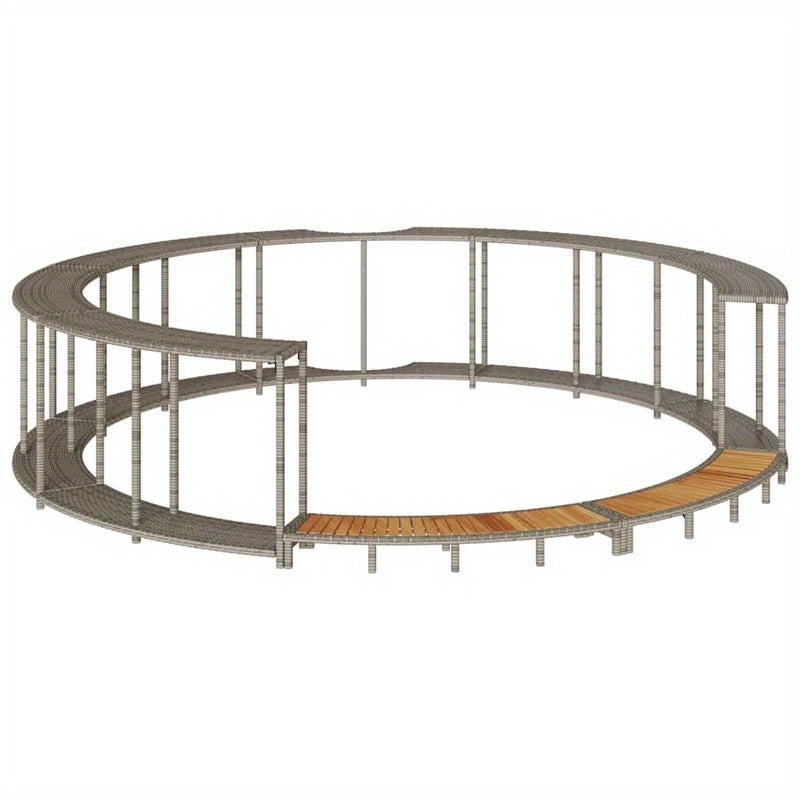 Hot Tub Omkasting – Badkuip Accessoires – Zwembad Trap – Opbergoplossing – Hottub Omranding – Grijs Poly Rattan – Houten Treden – Duurzaam Materiaal – Ruime Opbergruimte