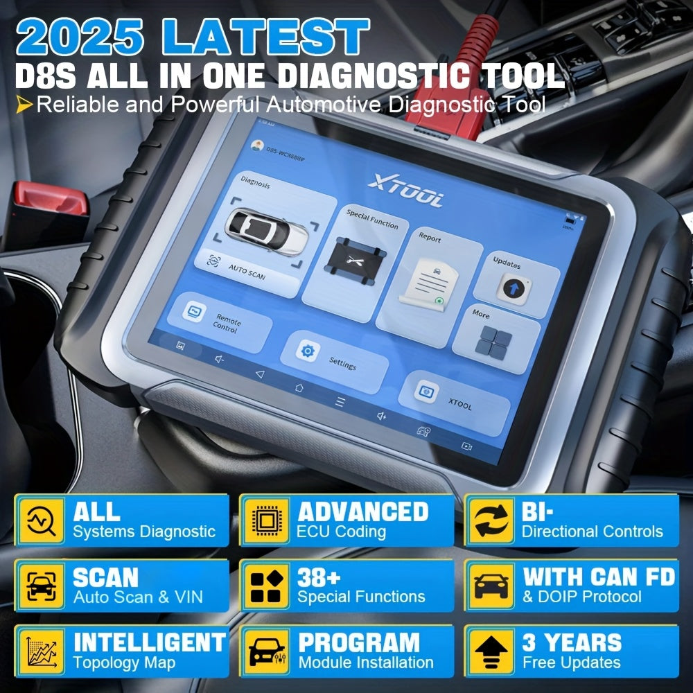 Autodiagnosetool – OBD2 Scanner – Foutcode Uitlezer – Auto Scanner – Diagnoseapparaat – 8 Inch Touchscreen – Ondersteunt CAN FD & DOIP