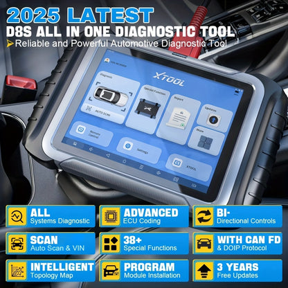 Autodiagnosetool – OBD2 Scanner – Foutcode Uitlezer – Auto Scanner – Diagnoseapparaat – 8 Inch Touchscreen – Ondersteunt CAN FD & DOIP