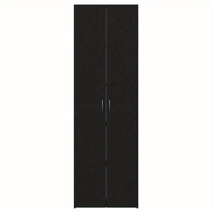 Opbergkast – Opbergmeubel – Kast – Opbergkast Voor Kantoor – Zwarte Eikenhout Composiet – 60x32x190 cm – Stijlvol En Ruim – Duurzaam En Verplaatsbaar