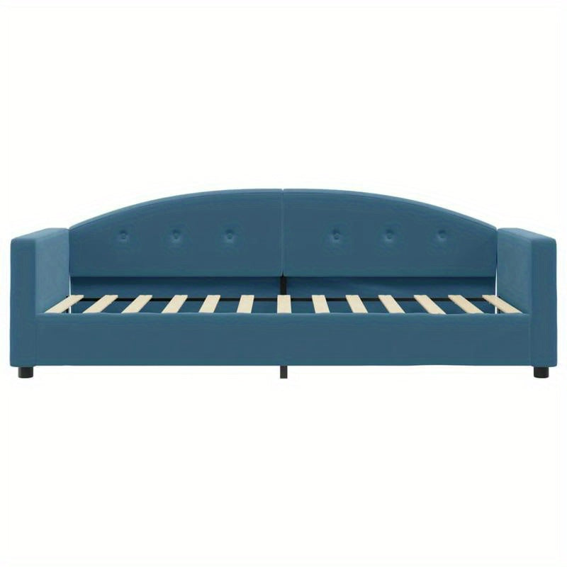 Sofa Bed – Slaapbank – Bedbank – Futon – Slaapbankje – Blauw Velvet – Matras 80x200 cm – Hardhouten Frame – Afneembare Bekleding