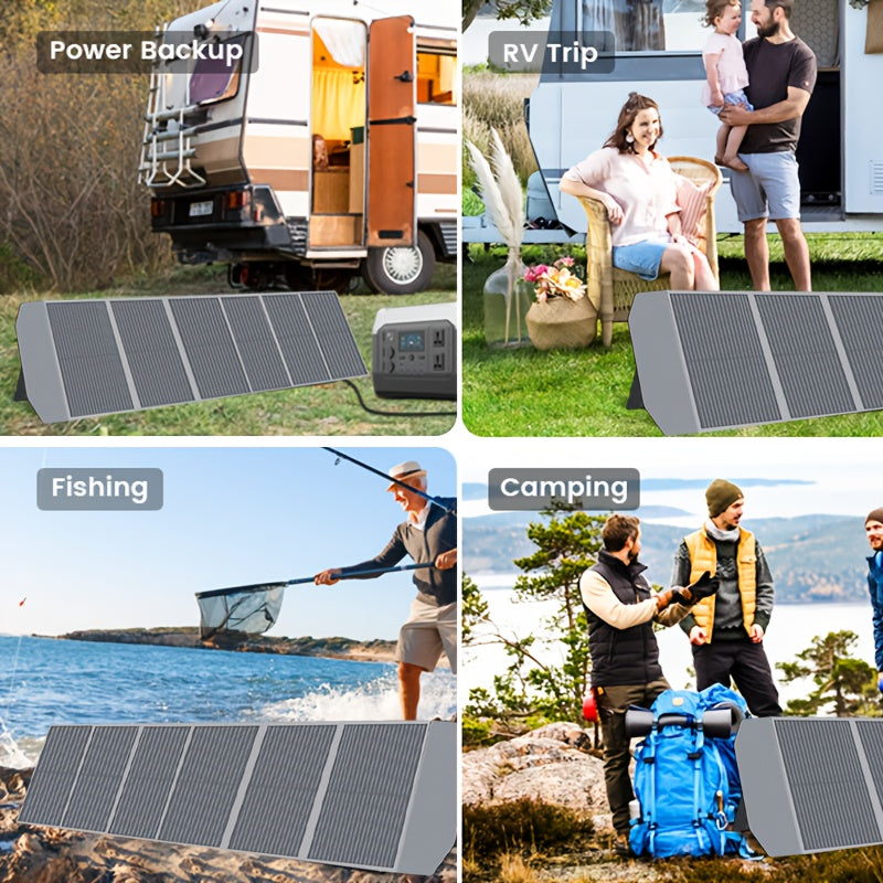 Draagbaar Zonnepaneel – Solar Charger – Opvouwbaar Zonnepaneel – Mobiele Zonne-energie – Outdoor Zonnepaneel – 200W Vermogen – USB-C en PD Uitgangen