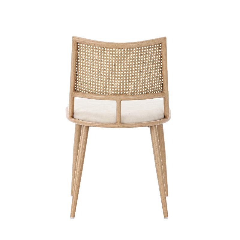 PU Stoel Rattan Stoel – Fauteuil – Accentstoel – Woonkamerstoel – Slaapkamerstoel – Modern Design – Comfortabele Beige Zitting